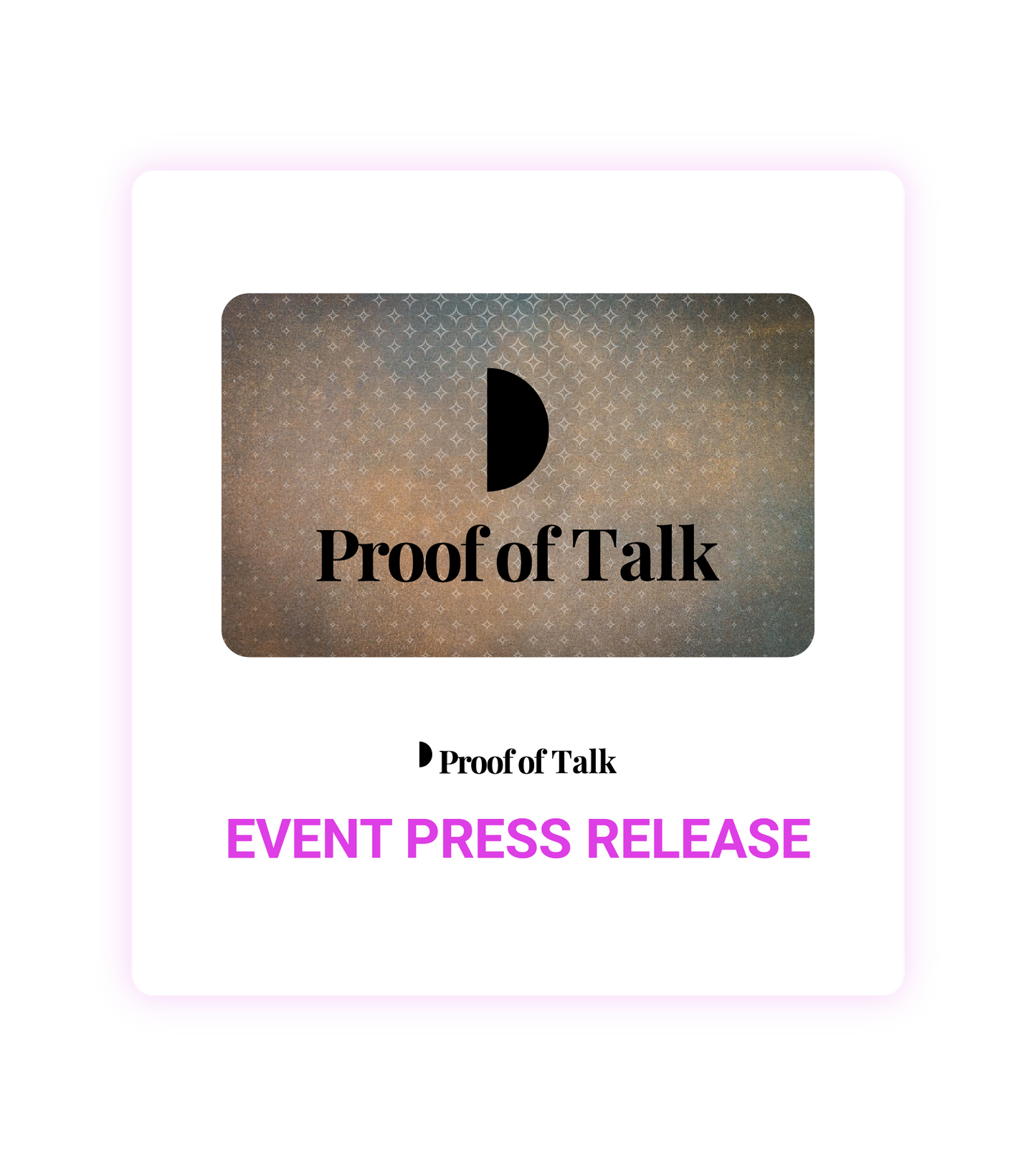 Proof of Talk 2026 Event Press Release