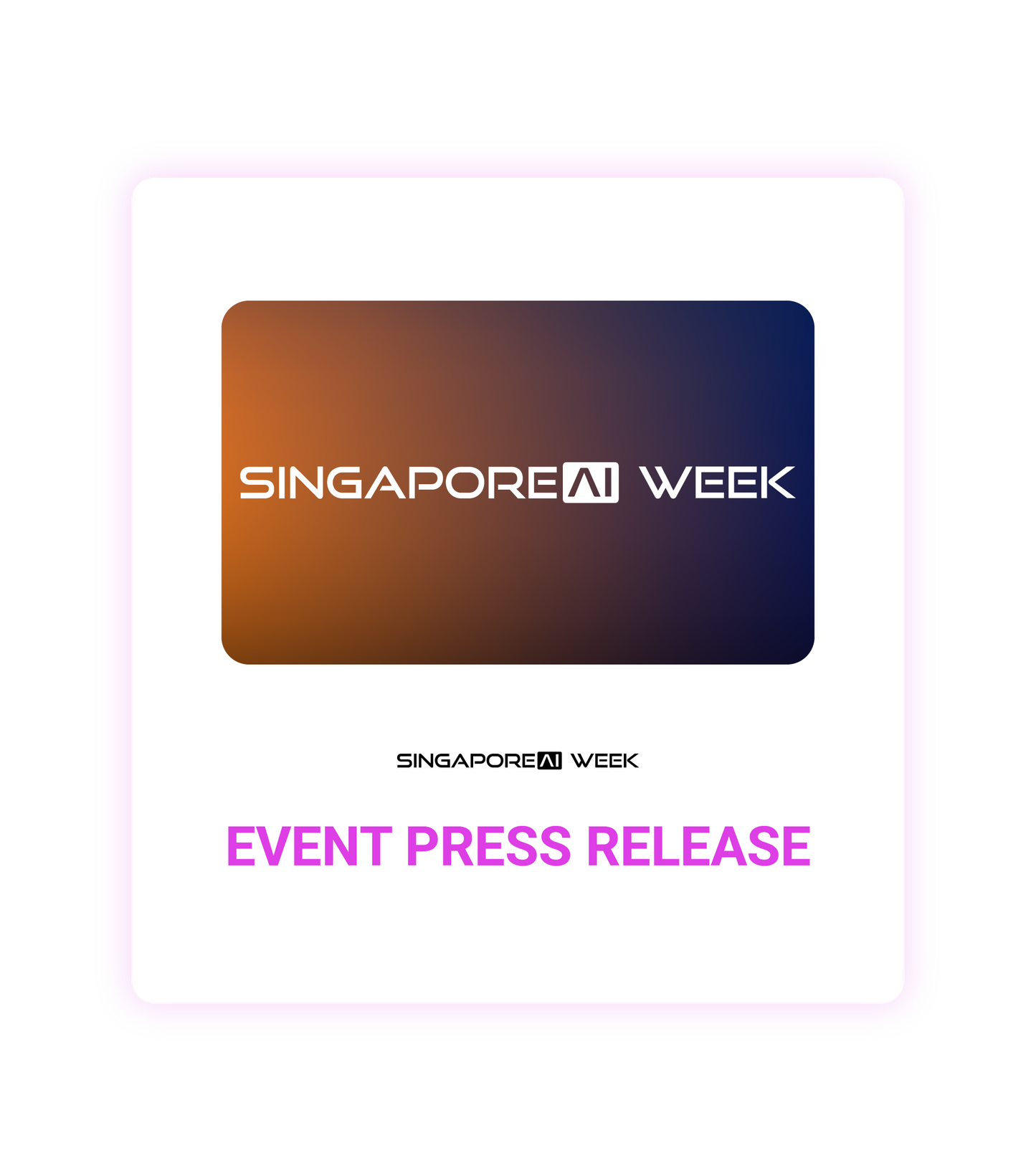 Singapore AI Week 2026 Event Press Release