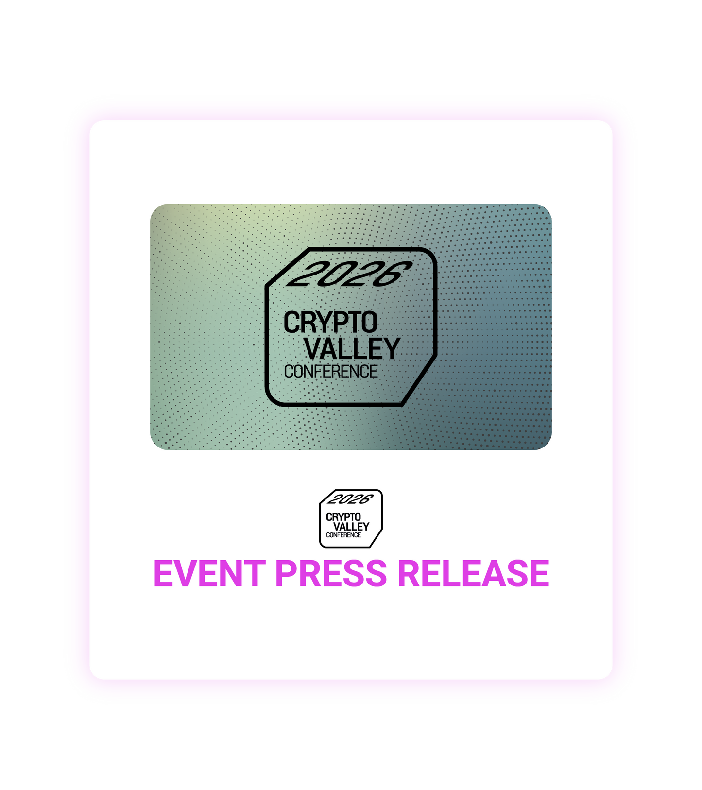 Crypto Valley Conference 2026 event press release