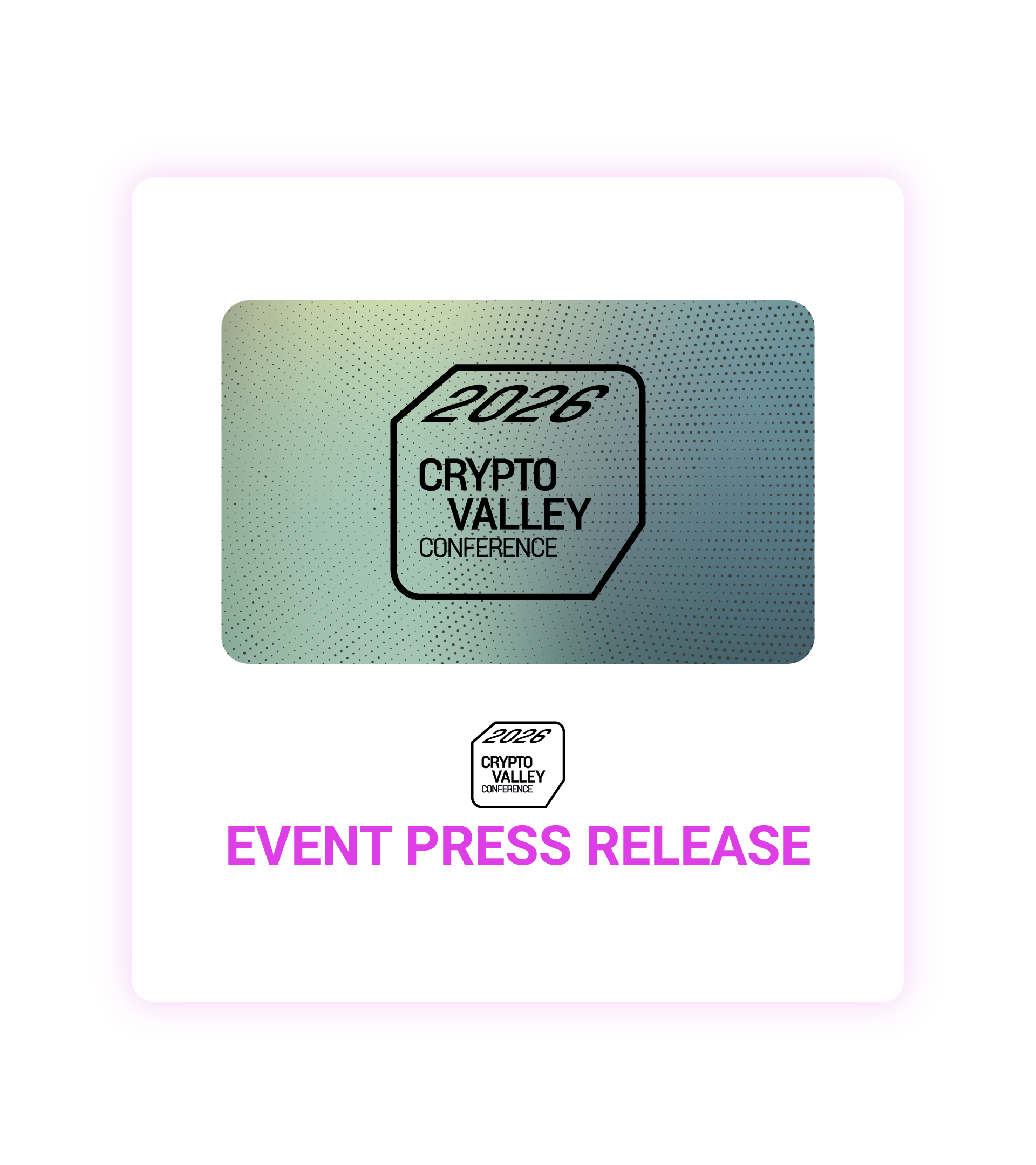 Crypto Valley Conference 2026 event press release