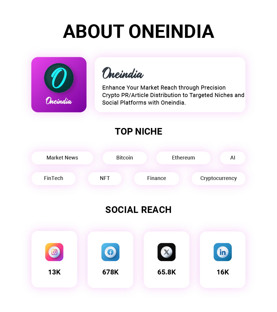 One India crypto press release/ article service on web3newswire