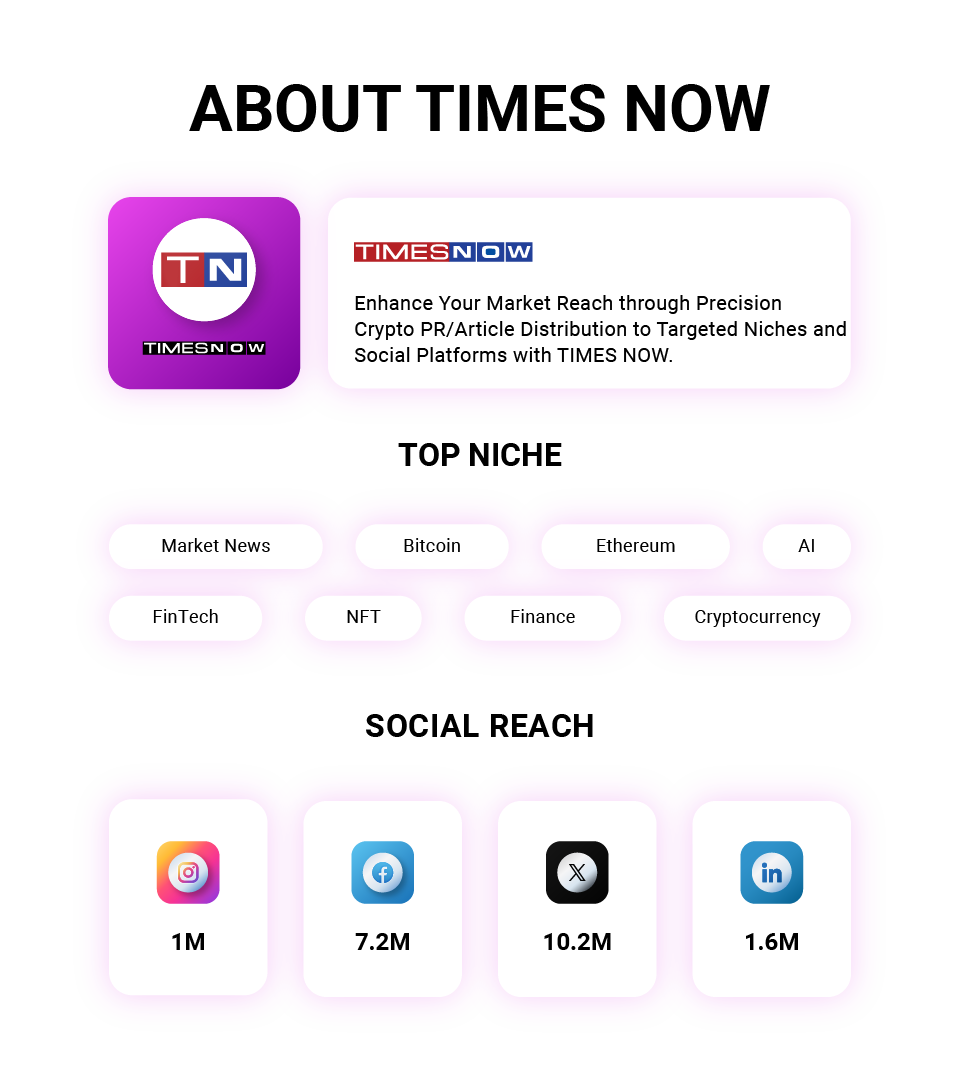 Times Now crypto press release/ article Distribution Service
